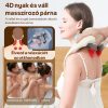 4D Váll- és Nyakmasszírozó Párna Rugalmas Masszázsfejjel, Többféle Viselési Móddal