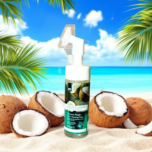 Kókuszos tisztító-hidratáló arclemosó hab Szilikon kefével 150 ML 