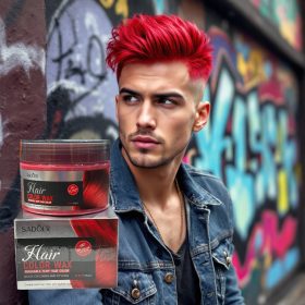 Professzionális Sadoer Színes Hajwax, Piros, 120 g