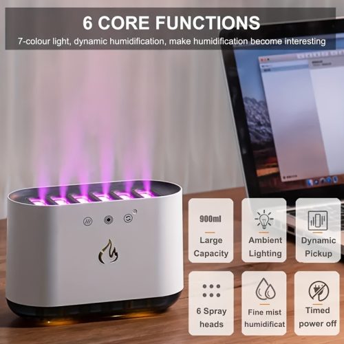Multifunkciós ultrahangos párásító/diffúzor hangulatos RGB világítással 900ML víztartállyal