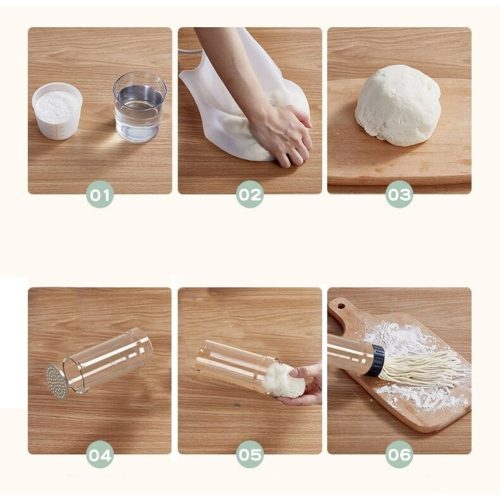 Hordozható Tésztakészítő Gép， 6 forma, hordozható, 1500mAh, fehér