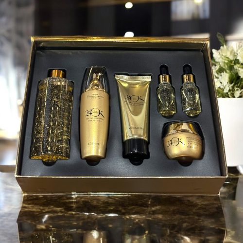 6 in 1 Prémium 24K Gold szépségápolási szett (Toner+Arclemosó+Szérumok+Arckrém+Arcápoló tej)