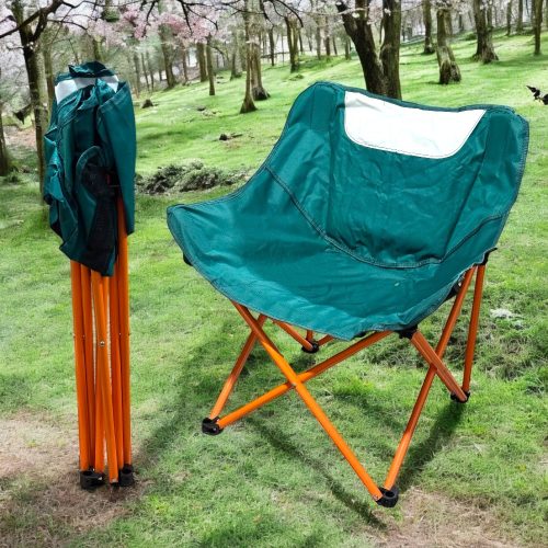 Összecsukható és hordozható kemping szék tárolózsákkal 130 kg teherbírással