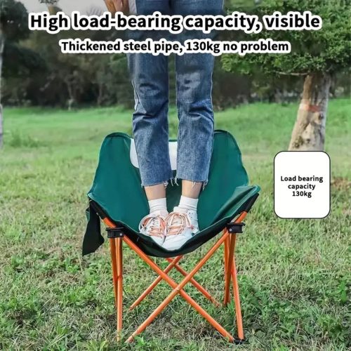 Összecsukható és hordozható kemping szék tárolózsákkal 130 kg teherbírással