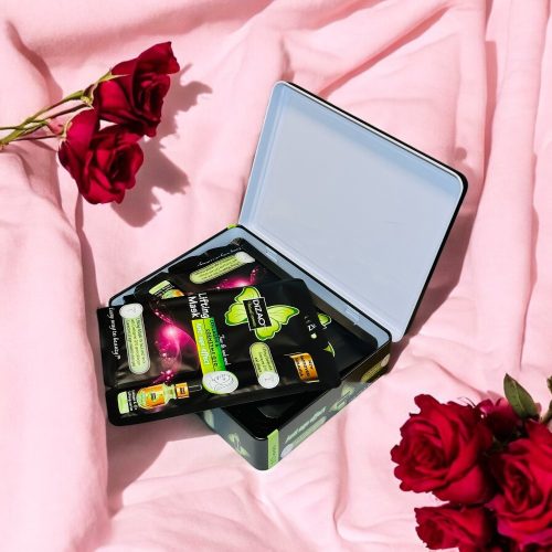 10 db Lifting hatású arcmaszk+Extra öregedésgátló kollagén szérum, 40ml/db Ajándék nőknek fémdobozzal 