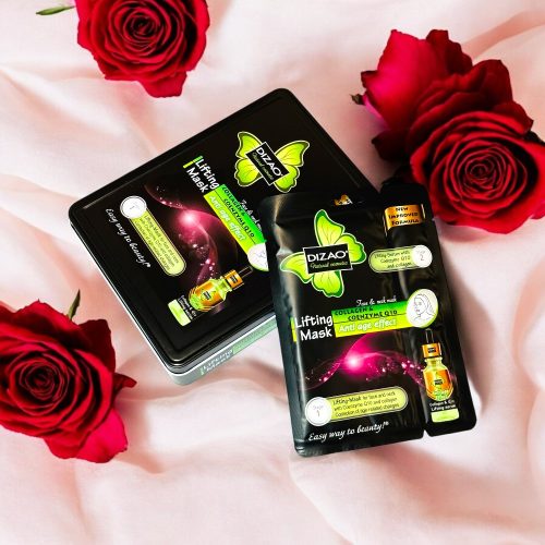 10 db Lifting hatású arcmaszk+Extra öregedésgátló kollagén szérum, 40ml/db Ajándék nőknek fémdobozzal 