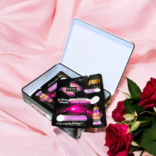 10 db Lifting hatású arcmaszk+Extra Biogold szérum,40ml/db Ajándék nőknek fémdobozzal 