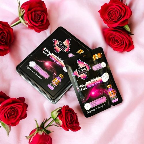 10 db Lifting hatású arcmaszk+Extra Biogold szérum,40ml/db Ajándék nőknek fémdobozzal 