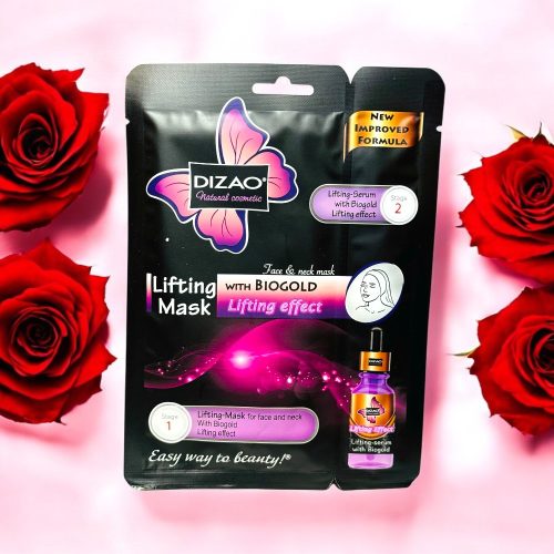 10 db Lifting hatású arcmaszk+Extra Biogold szérum,40ml/db Ajándék nőknek fémdobozzal 