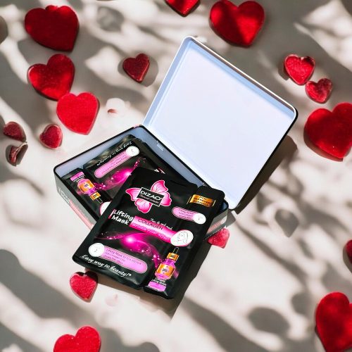 10 db Lifting hatású arcmaszk+Extra ráncfeltöltő szérum, 40ml/db Ajándék nőknek fémdobozzal 