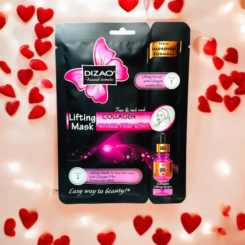 10 db Lifting hatású arcmaszk+Extra ráncfeltöltő szérum, 40ml/db Ajándék nőknek fémdobozzal 