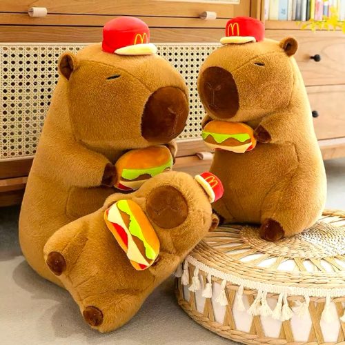 Capybara plüss hamburgerrel 24 CM, 35 CM, 45 CM