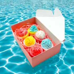   6 db Fagyi alakú fürdőbomba,Ajándék fürdőbombák nőknek 100g/db Ajándékdobozzal