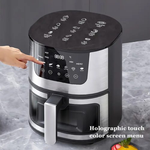 6 Literes Forrólevegős Sütő Betekintő Ablakkos Airfryer 2400W