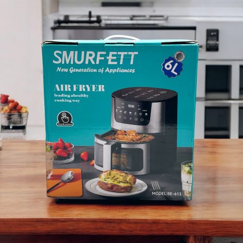 6 Literes Forrólevegős Sütő Betekintő Ablakkos Airfryer 2400W