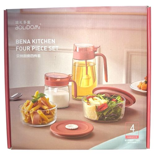 4 in 1 Üveges Konyhai Szett Ajándékdobozzal
