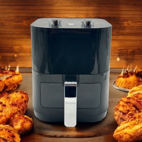   10 Literes Forrólevegős Sütő Airfryer Betekintő Ablakkos Fekete