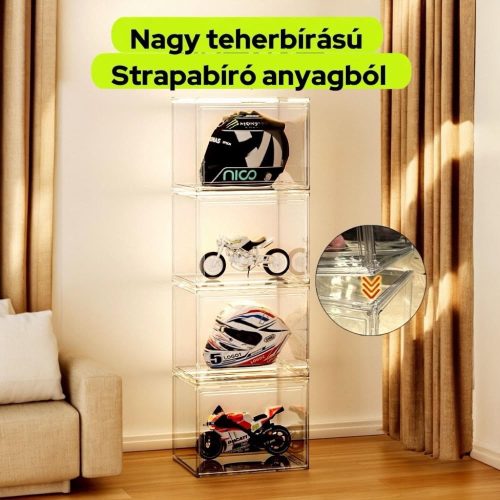 Nagyméretű Átlátszó bukósisak display box