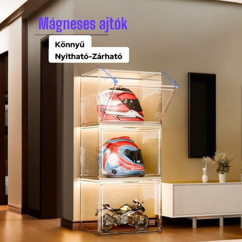 Nagyméretű Átlátszó bukósisak display box