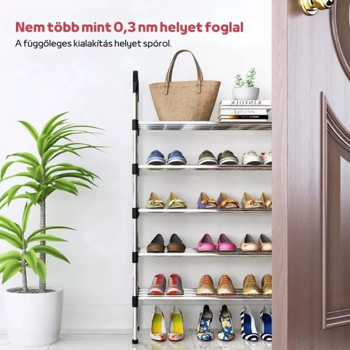 Cipőtároló Polc, Acél Csövekkel,5 szintes, Helytakarékos Kialakítással