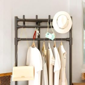   Saroki Polc, Ruhatároló Stabil Acél Csövekkel, Többszintes Tárolással - Fekete