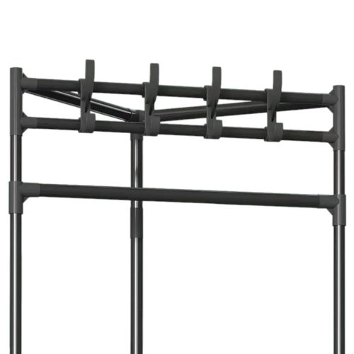 Saroki Polc, Ruhatároló Stabil Acél Csövekkel, Többszintes Tárolással - Fekete