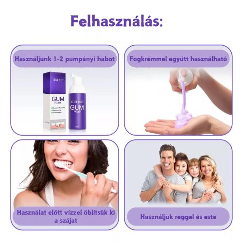 Eelhoe ínyápoló és fehérítő hab - 60 ml